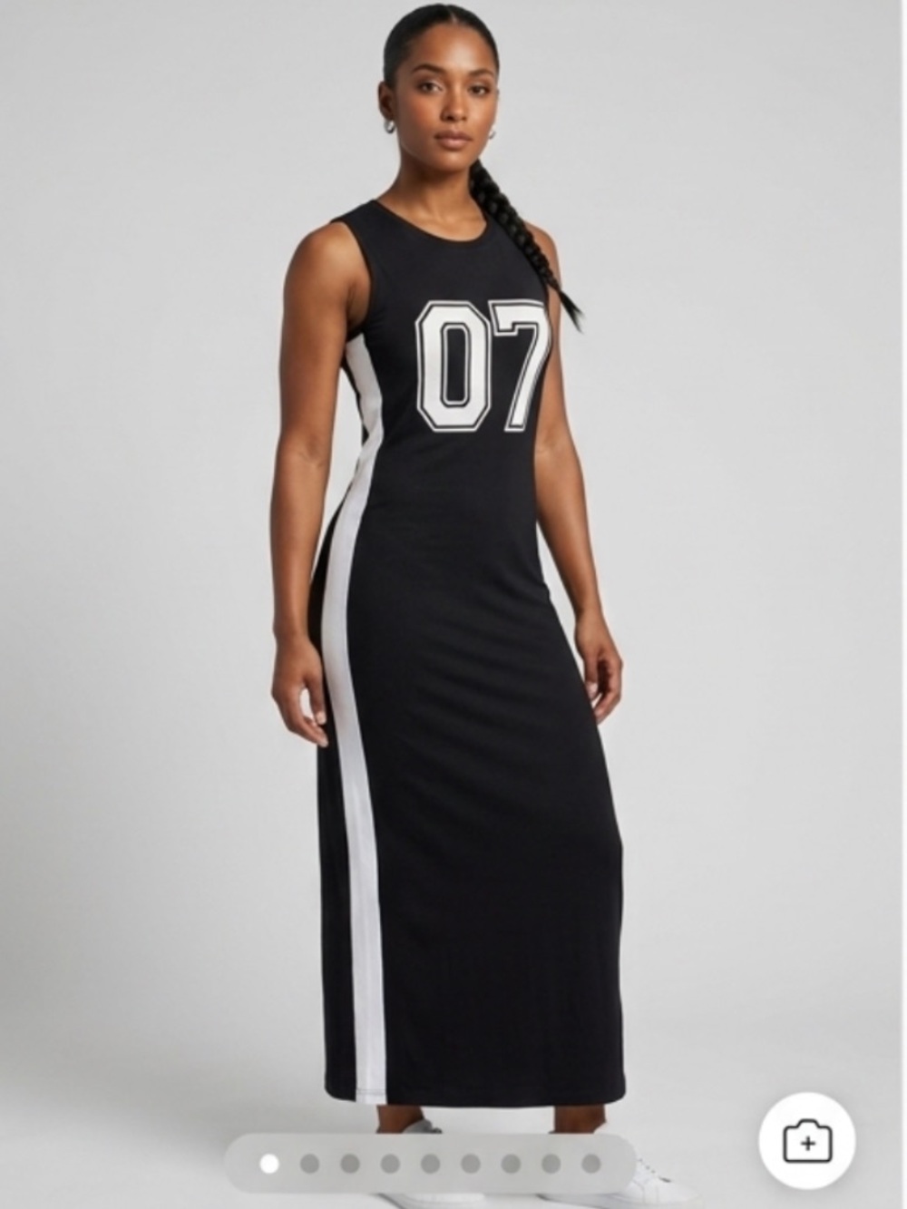 Forever 21 Black Sleeveless Maxi Dress with '07' Graphic